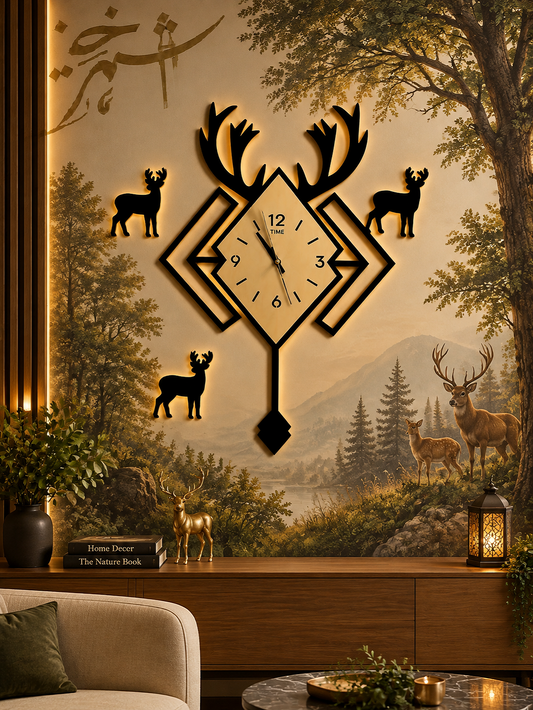 Deer Tree Wall Clock