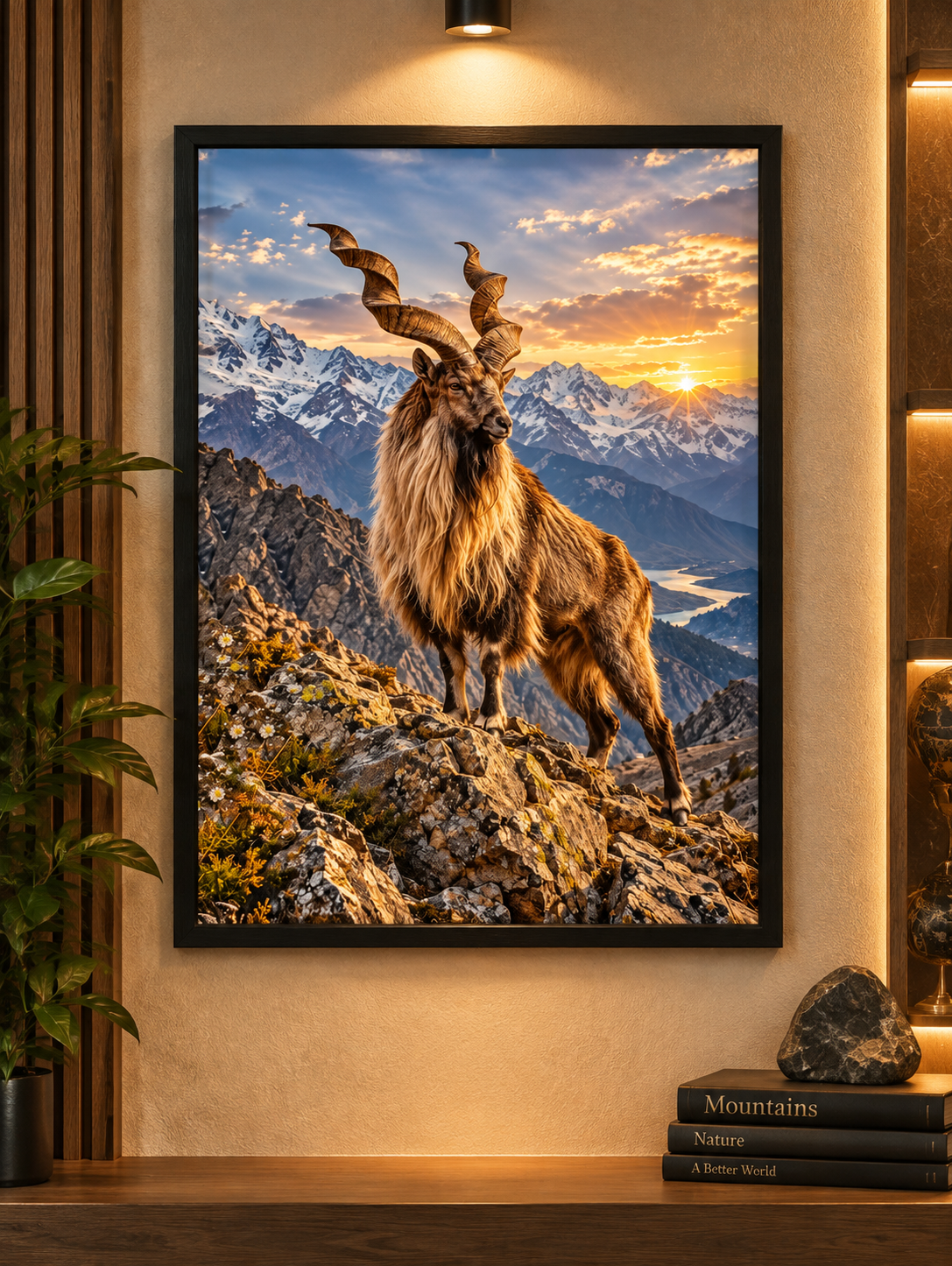 Majestic Markhor Pakistan National Animal wall frame