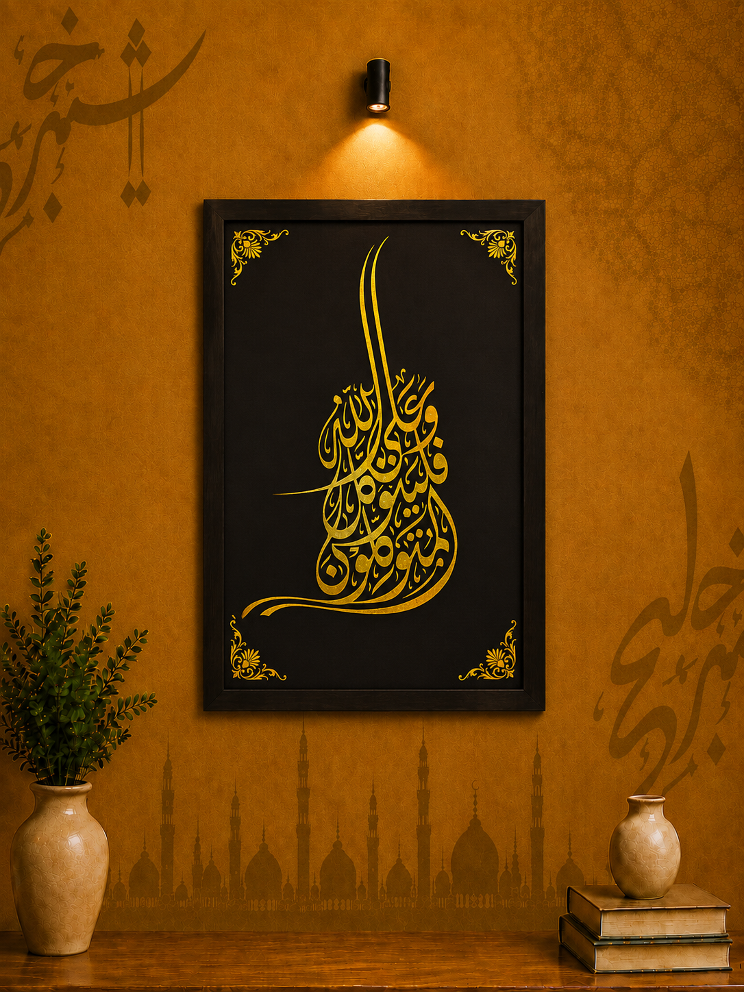 Quranic Wall Frame Golden Arabic Calligraphy