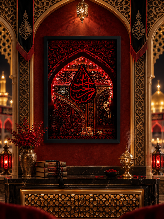 Ya Hussain (AS) Arabic Calligraphy UV DTF Wall Frame